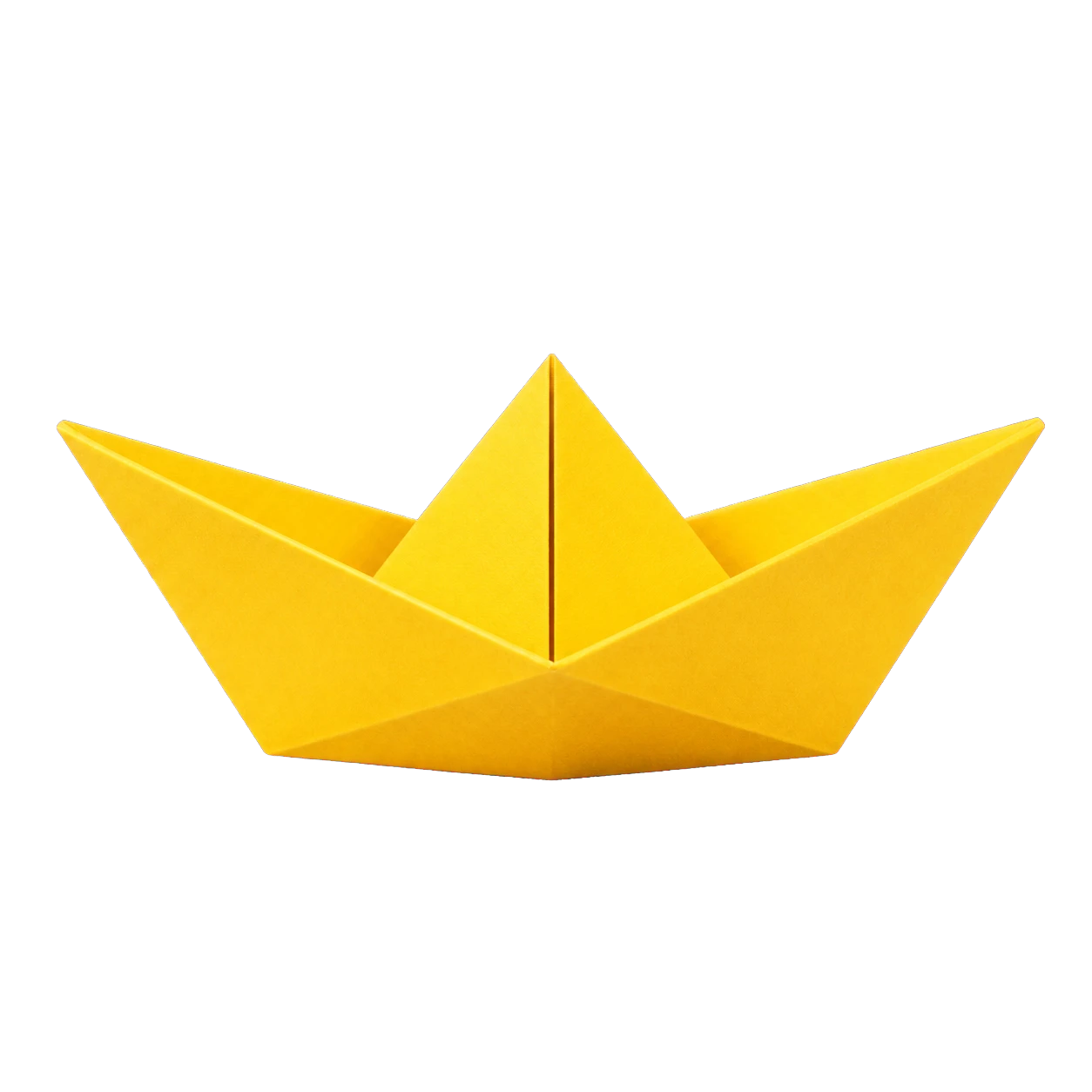 A plain yellow paper boat